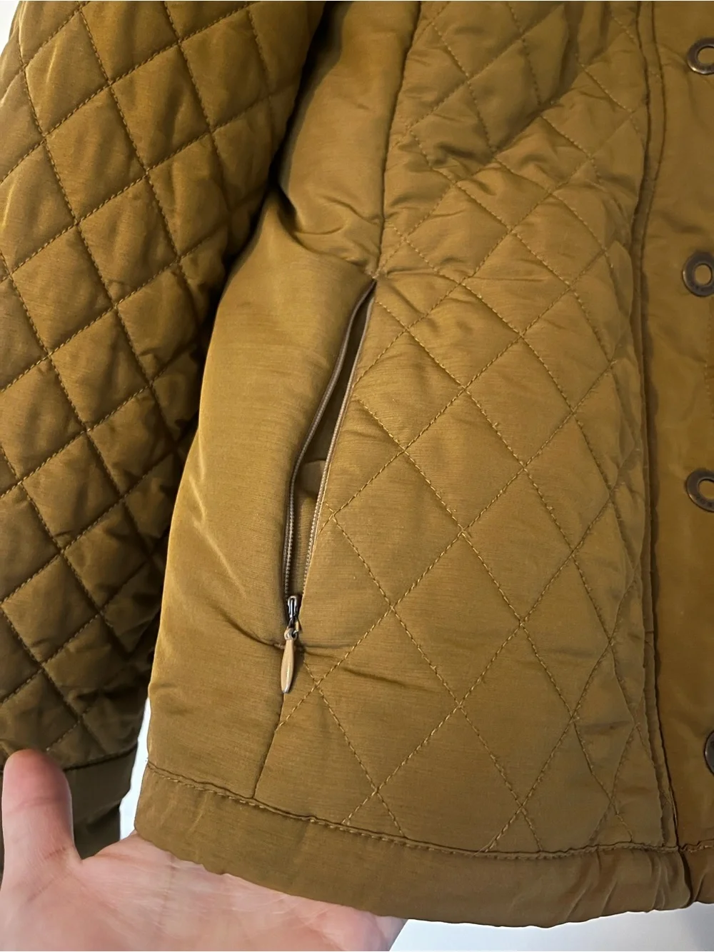 Royal Robbins Quilted Jacket in Mustard with Teal Lining